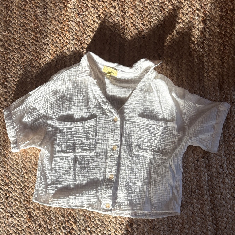 Love Notes Cream Button-Down Shirt